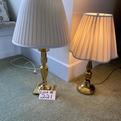 Lot # 221 Pair of Brass Lamps 