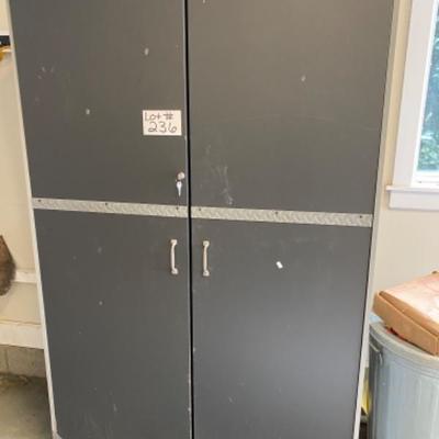 Lot # 236 Large 2-Door Locking Storage Cabinet 