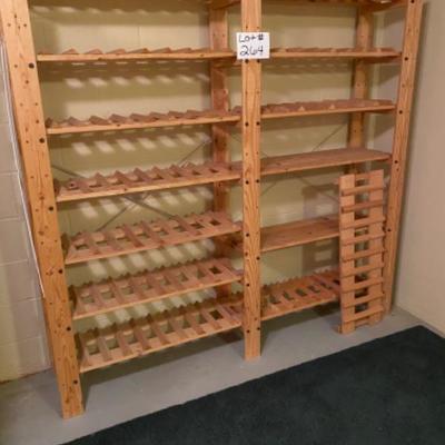 Lot # 264 Large Wooden Wine Rack or Storage Shelf 