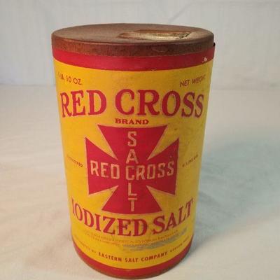 Vintage Red Cross Salt containter