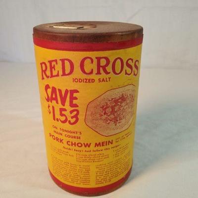 Vintage Red Cross Salt containter