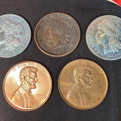 1970 American Ideals Magazine and 5 Large Replica US Coins