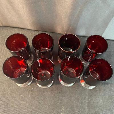 Set of 8 Ruby Red Juice Glasses