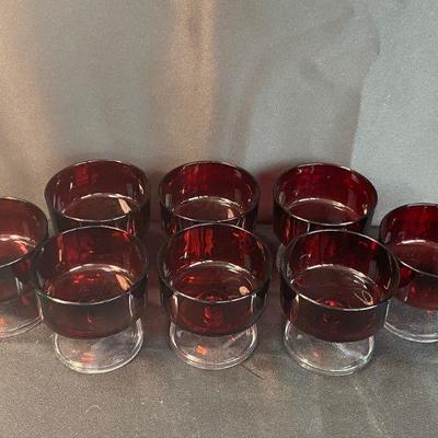 Set of 8 Ruby Red Dessert Bowls