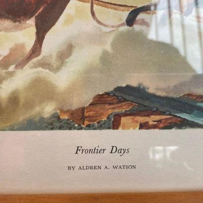 "Frontier Days" Western Watercolor Print by Aldren A. Watson 1954