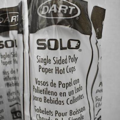 Solo Paper Hot Cups, White, 20 oz, Qty 80 & 100 Black Lids - New