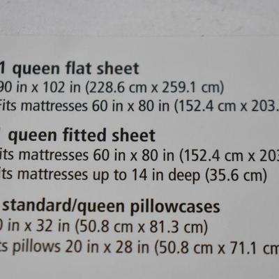 Mainstays Soft Wrinkle Resistant Microfiber Queen Arctic White Sheet Set - New