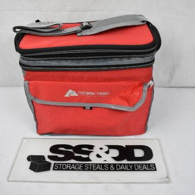 Ozark Trail 12 Can Soft Side Cooler with Removable Hardliner Insert, Red - New