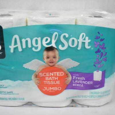 Angel Soft Toilet Paper with Fresh Lavender Scent, 12 Jumbo Rolls - New
