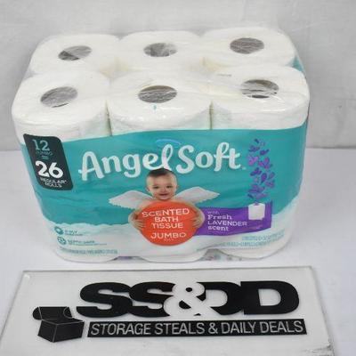 Angel Soft Toilet Paper with Fresh Lavender Scent, 12 Jumbo Rolls - New