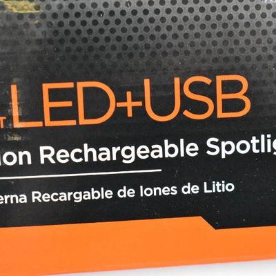 BLACK + DECKER 500 Lumen LED Rechargeable Spotlight (LIONLEDB), $33 Retail - New