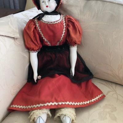 German Pet Name Doll - by Hertwig - Antique Porcelain China Doll name painted (