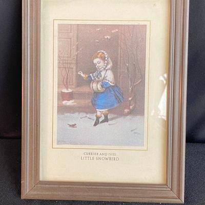 Small Framed Currier & Ives Print 