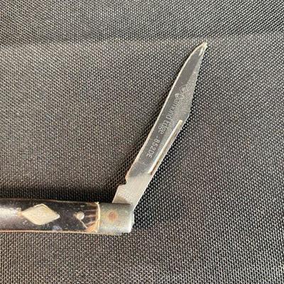 Pair of Dual Blade Pocket Knives Diamond Edge and USA Colonial marks