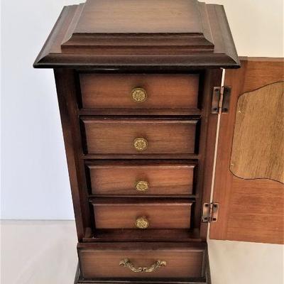 Lot #8  Vintage musical jewelry box with drawers