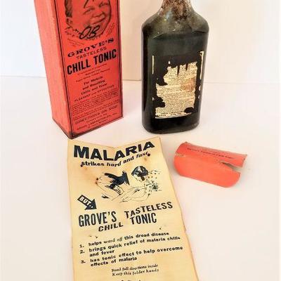 Lot #12  Grove's Tasteless Chill Tonic - Patent Medicine - all original in box