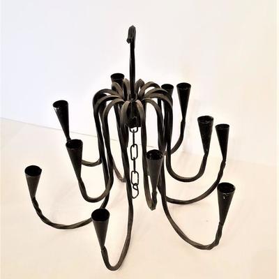 Lot #17  Rustic wrought iron Candle Chandelier - room for 12 candles