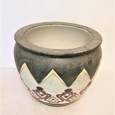 Lot #19  Large Pottery Plant pot with Southwest styling