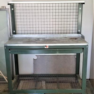 Lot #20  Galvanized Steel Potting Station with drawer