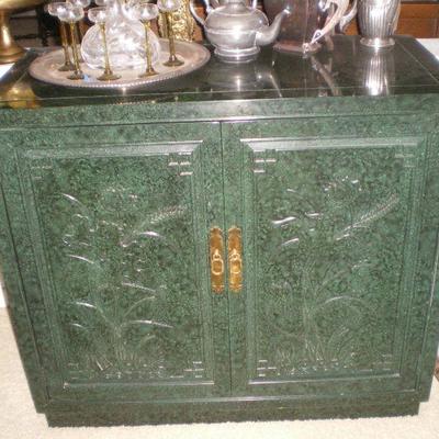 Vintage Asian Inspired Henredon Lacquer Cabinet