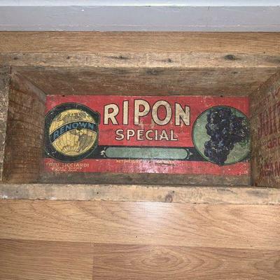 Antique Vintage Wooden Crate Box V. Bambacigno Ripon Special Grower & Shipper