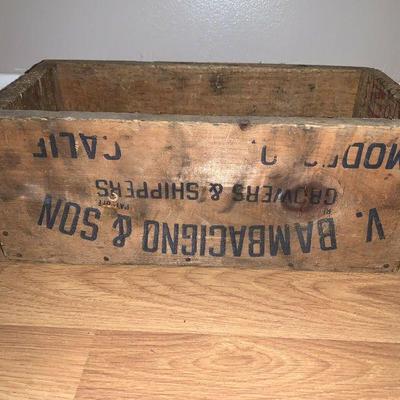 Antique Vintage Wooden Crate Box V. Bambacigno Ripon Special Grower & Shipper