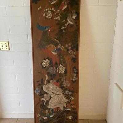 Vintage Two Panel Asian Screens