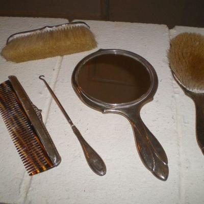 5 Piece Vintage Sterling Dresser Set