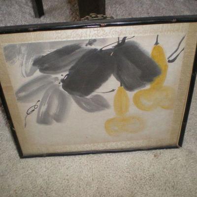 Pair Japanese Water Color Art