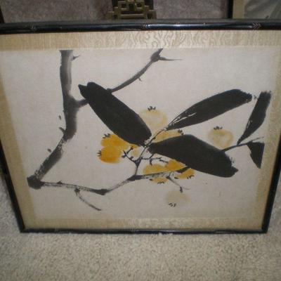 Pair Japanese Water Color Art