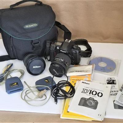 Lot #29  Nikon Camera Lot - two lenses, bag, accessories