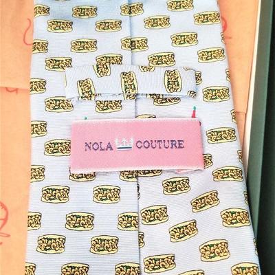 Lot #30  Nola Couture Silk Tie in Perlis Box - Oyster PoBoy theme