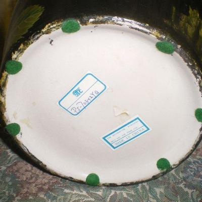 Decorative Painted  Ceramic Covered Pot