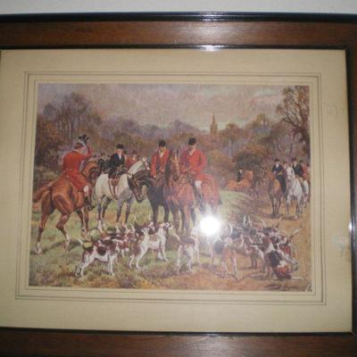 Vintage Framed Hunting Print