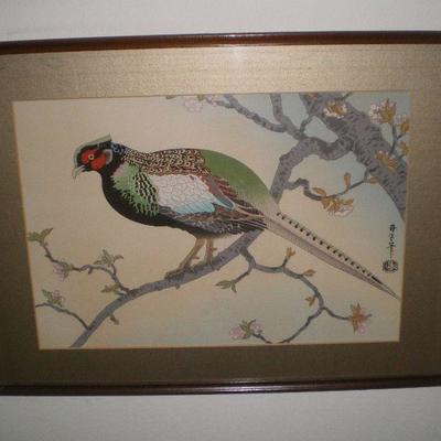Vintage Framed Pheasant Print