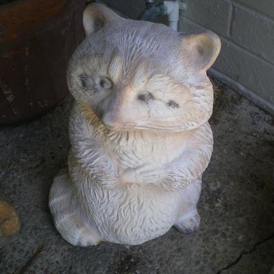 Yard Art Cement Raccoon 