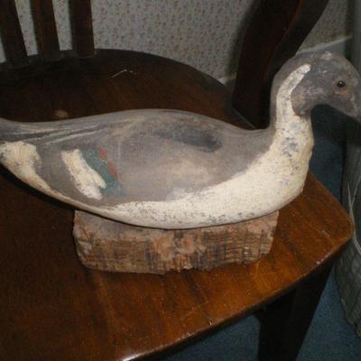 Vintage Canvas Working Decoy on Stand