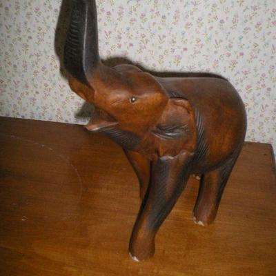 Vintage Carved Wooden Elephant