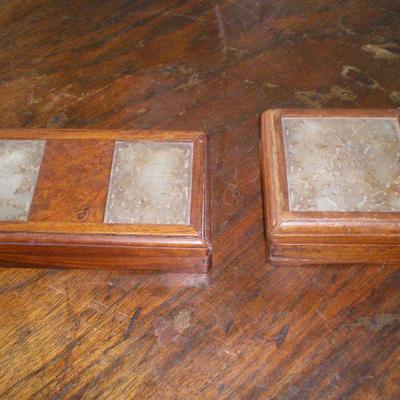 Pair Vintage  Asian Covered Boxes