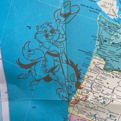 Vintage Hammond Classic Map of the United States Glendale Federal The Squirrel Club