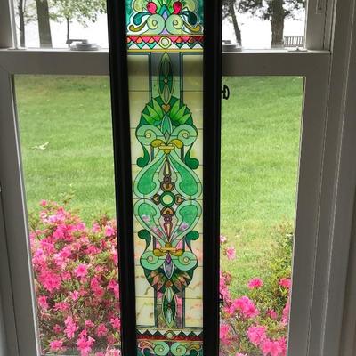 Lot #526 Stained Glass Style Window Decor