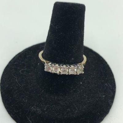 Goldtone Multi CZ Stone Ring Size 8