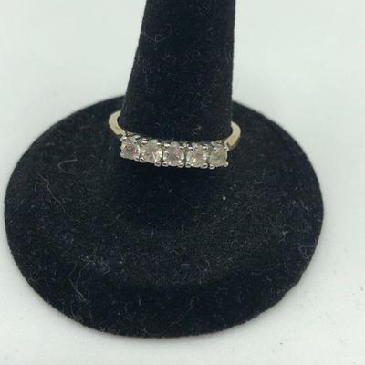 Goldtone Multi CZ Stone Ring Size 8