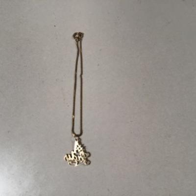 B3-105 14 karat gold charm on the bracelet