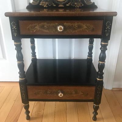 Hitchcock Solid Maple Two Tiered End Table w/two drawers