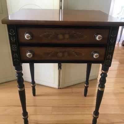 Hitchcock Solid Maple End Table w/two drawers