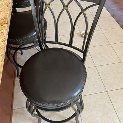 One Metal and Wood Counter Stool