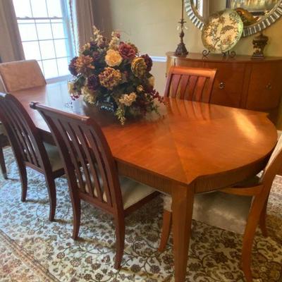 Ethan Allen Dining Room Table and Six Chairs