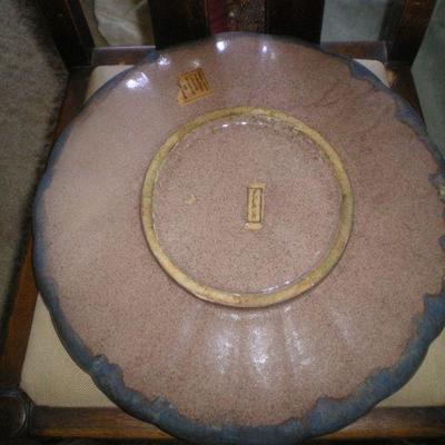 Large Vintage Fulper Pottery Rimmed Bowl