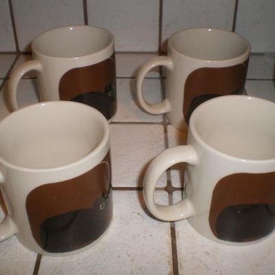 Set of 4 Vintage Taylor and Ng Mugs and Arabia Finland Pitcher